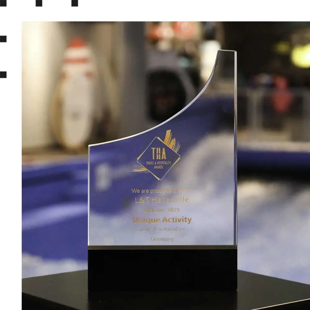 Der Travel & Hospitality Awards für Unique Activity of the Year 2021 für die L&T Hasewelle in Osnabrück