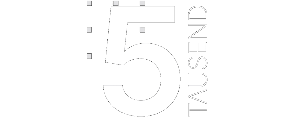 Zahl 5 Tausend in wei&szlig;