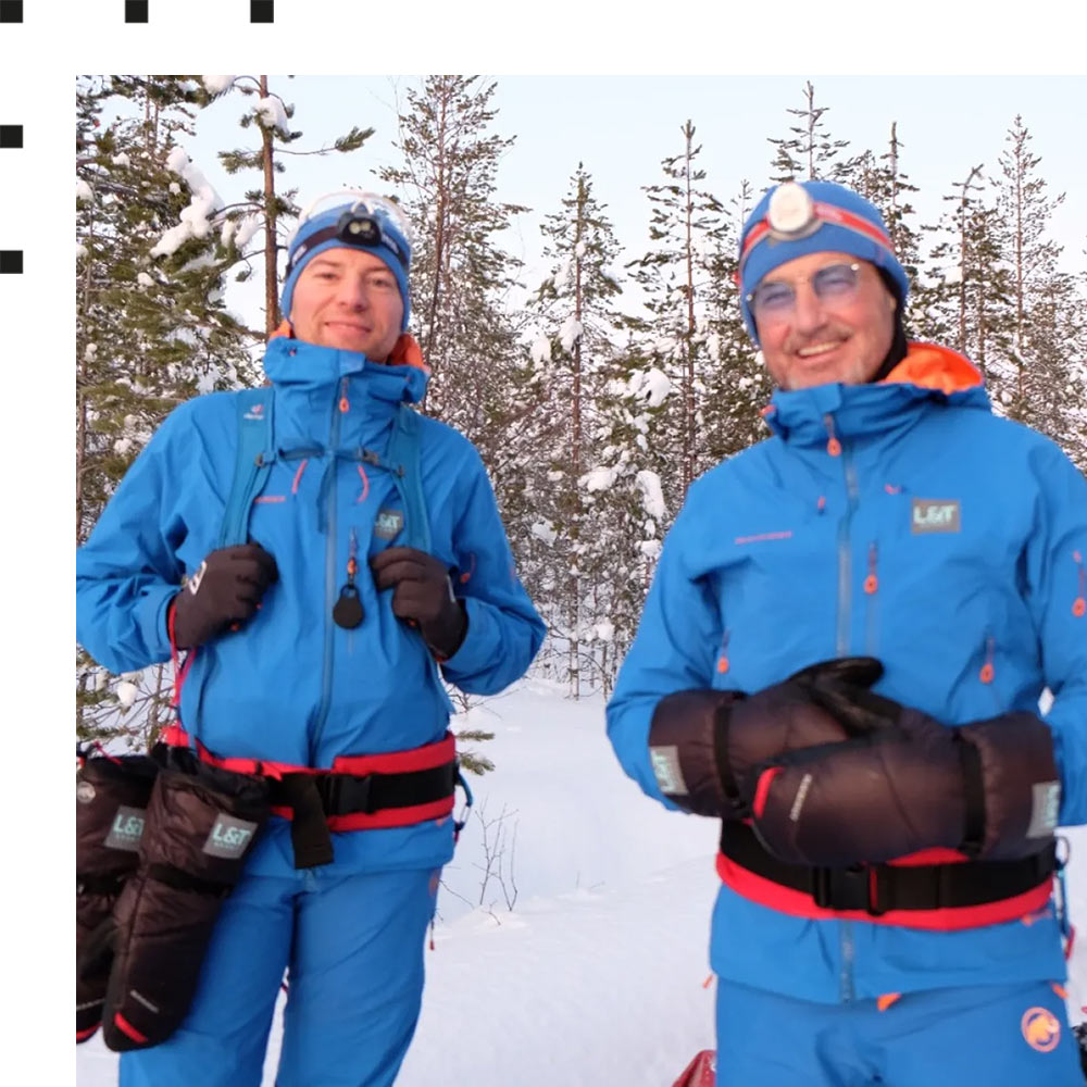 John Mc Gurk und Sven Kösters während der Charity-Schneewanderung.