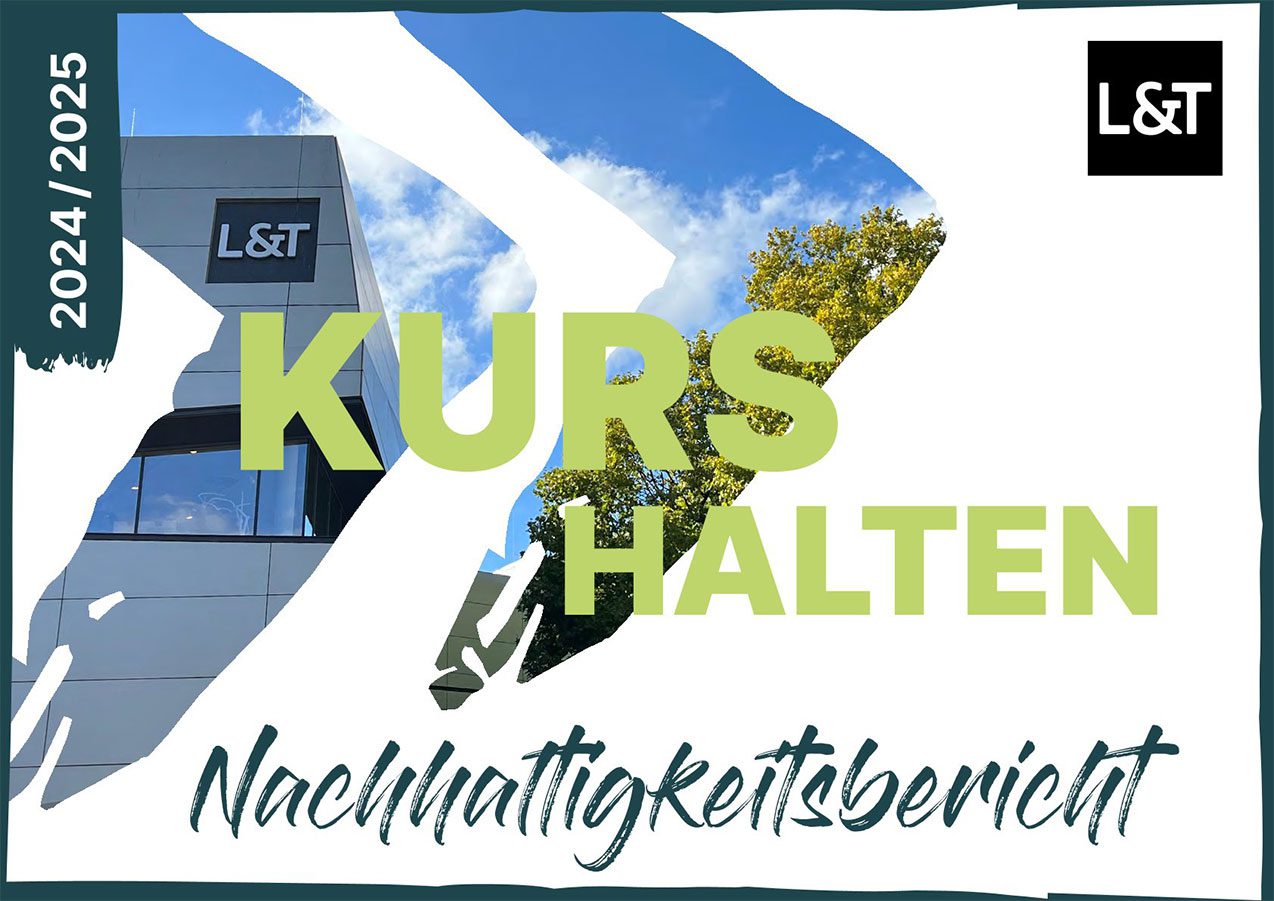 Titelbild vom Nachhaltigkeitsbericht 2024/25 - Kurs halten